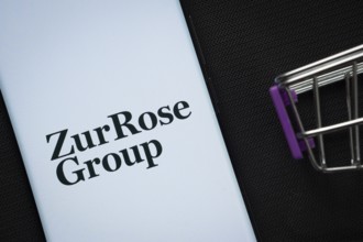Dhaka, Bangladesh- 03 July 2025: A smartphone displaying the Zur Rose Group logo next to a