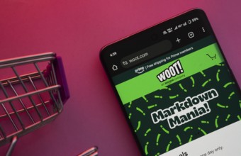 Dhaka, Bangladesh- 23 June 2025: A smartphone displaying the Woot website with a shopping cart is