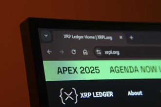 Dhaka, Bangladesh- 02 June 2025: Close-up of a computer screen displaying the XRP Ledger web
