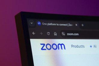 Dhaka, Bangladesh- 02 June 2025: Close-up of a computer screen displaying the Zoom web interface in