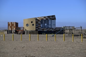 Shipwreck Café on the beach near Oranjemund, diamond restricted area, Karas region, Namibia