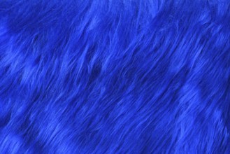 Close up of bright blue synthetic fake fur