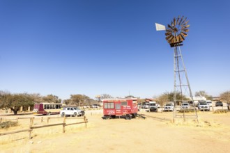 Solitaire's car graveyard in Namibia - 27 August, 2025: features rusted vintage cars near small