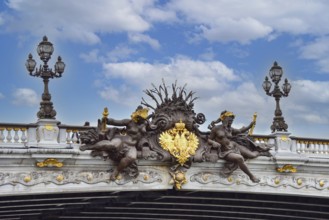 The Pont Alexandre III bridge over the River Seine in Paris, France