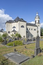 18th century Neo-classical abbey church and cemetery at Abdij van Vlierbeek, former Benedictine