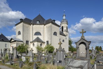 18th century Neo-classical abbey church and cemetery at Abdij van Vlierbeek, former Benedictine