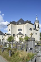 18th century Neo-classical abbey church and cemetery at Abdij van Vlierbeek, former Benedictine