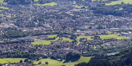 Panorama from Mittagberg, 1451m, into the Upper Illertal with the southernmost town in Germany,