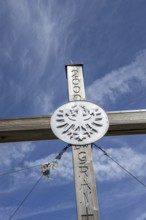 Summit cross, Aggenstein, 1986m, Tannheimer Berge, Allgäu Alps, Allgäu, Bavaria, Germany