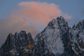 Close-up of mountain peaks of the Haunold Group in the evening light, Haunold, Haunold Group, San