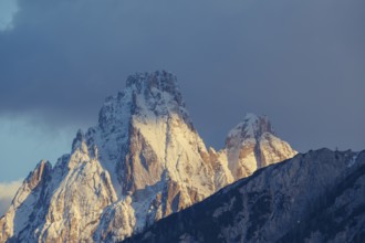 Close-up of the Dreischusterspitze, Haunold Group, San Candido, Val Pusteria, Sesto Dolomites,