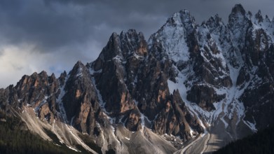 View of the left part of the local mountains of San Candido, Haunold, Haunold Group, Val Pusteria,