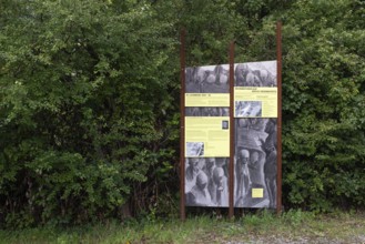 Information boards, Path of Remembrance, Leonberg Concentration Camp Memorial, Leonberg,