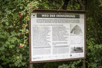 Information board, station on the Path of Remembrance, Leonberg Concentration Camp Memorial,
