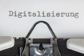 The word DIGITALISATION, written on a typewriter (symbolic image)