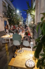 Gastronomy, restaurants in Tavira, old town, partly streets, alleys are closed and serve as