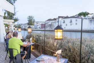 Restaurant Terraze on the Rio Gilão river, in Tavira, old town, in the east of the Algarve,