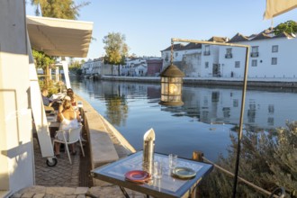 Restaurant Terraze on the Rio Gilão river, in Tavira, old town, in the east of the Algarve,