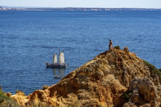Ponta da Piedade rocky coast, rugged coastal landscape, right next to the centre of Lagos, in the