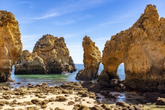 Ponta da Piedade rocky coast, rugged coastal landscape, right next to the centre of Lagos, in the