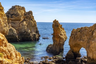 Ponta da Piedade rocky coast, rugged coastal landscape, right next to the centre of Lagos, in the