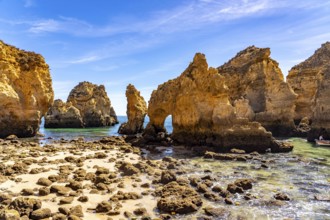 Ponta da Piedade rocky coast, rugged coastal landscape, right next to the centre of Lagos, in the