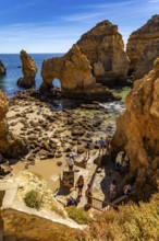 Ponta da Piedade rocky coast, rugged coastal landscape, right next to the centre of Lagos, in the