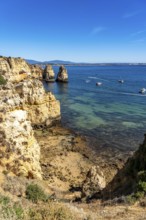 Ponta da Piedade rocky coast, rugged coastal landscape, right next to the centre of Lagos, in the