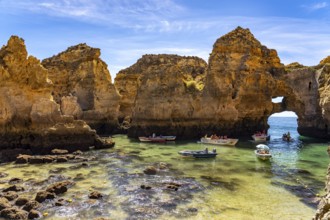 Ponta da Piedade rocky coast, rugged coastal landscape, right next to the centre of Lagos, in the