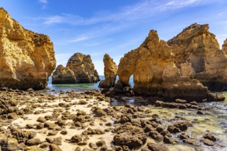 Ponta da Piedade rocky coast, rugged coastal landscape, right next to the centre of Lagos, in the
