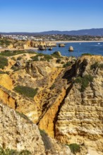 Ponta da Piedade rocky coast, rugged coastal landscape, right next to the centre of Lagos, in the