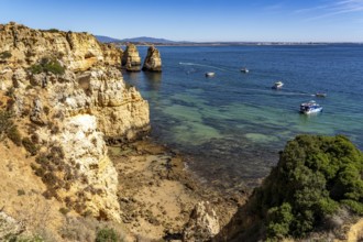 Ponta da Piedade rocky coast, rugged coastal landscape, right next to the centre of Lagos, in the