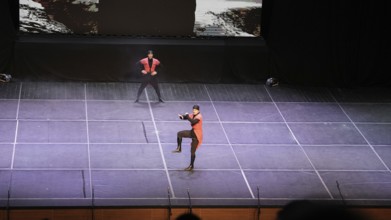 Male dancers from Fire of Anatolia perform the traditional Lezginka dance in Gaziantep, showcasing
