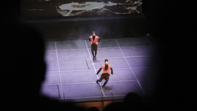 Male dancers from Fire of Anatolia perform the traditional Lezginka dance in Gaziantep, showcasing