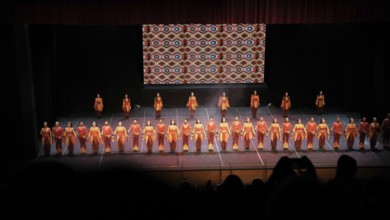 Members of Fire of Anatolia, also known as Anadolu Atesi, bow to the audience after their