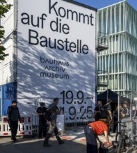 Open day, Bauhaus Archive, construction site in Klngelhöferstraße, Berlin, Germany