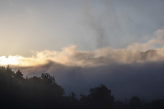 Clouds over a range of hills, Leoben, Styria, Austria