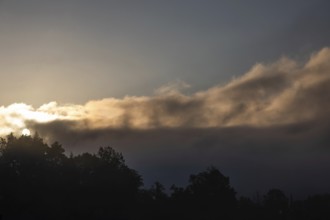 Clouds over a range of hills, Leoben, Styria, Austria