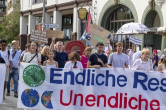 Worldwide climate strike by Fridays for Future under the motto Exit Gas - Enter Future,