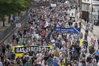 Worldwide climate strike by Fridays for Future under the motto Exit Gas - Enter Future,