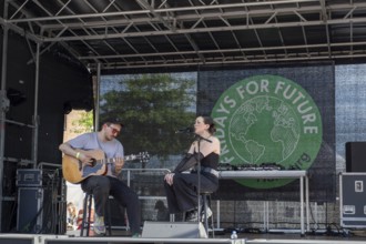 Singer Marisabelle live on stage at the global climate strike organised by Fridays for Future under