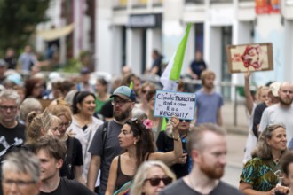 Worldwide climate strike by Fridays for Future under the motto Exit Gas - Enter Future,