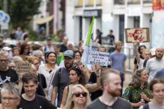 Worldwide climate strike by Fridays for Future under the motto Exit Gas - Enter Future,