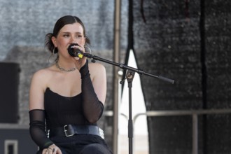 Singer Marisabelle live on stage at the global climate strike organised by Fridays for Future under