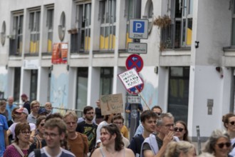 Worldwide climate strike by Fridays for Future under the motto Exit Gas - Enter Future,