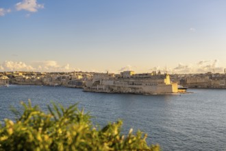 Beautiful sunset view of Valletta, capital city of Malta