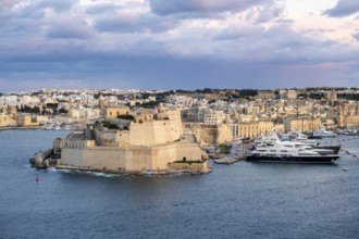 Beautiful view of Saint Angelo Fortress, Valletta, Malta