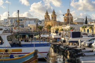 Beautiful view of Marsaxlokk, traditional maltese fisherman village on south of the island, Malta