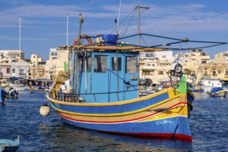 Beautiful view of Marsaxlokk, traditional maltese fisherman village on south of the island, Malta
