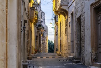 Charming illuminated medieval streets of Rabat Mdina in the evening Malta